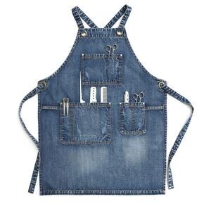 Jeanerlor Hair Stylist Cosmetology Blue Denim Gardening Work Apron Women M NWT